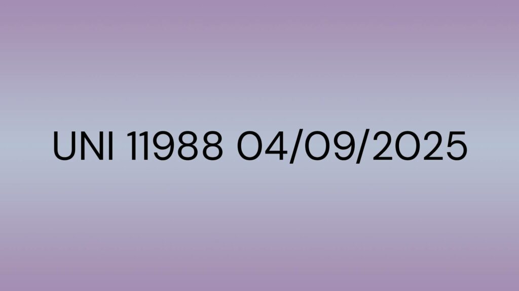 UNI 11988 04/09/2025